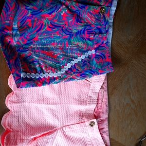 2 pair, Lilly Pulitzer shorts, size 0